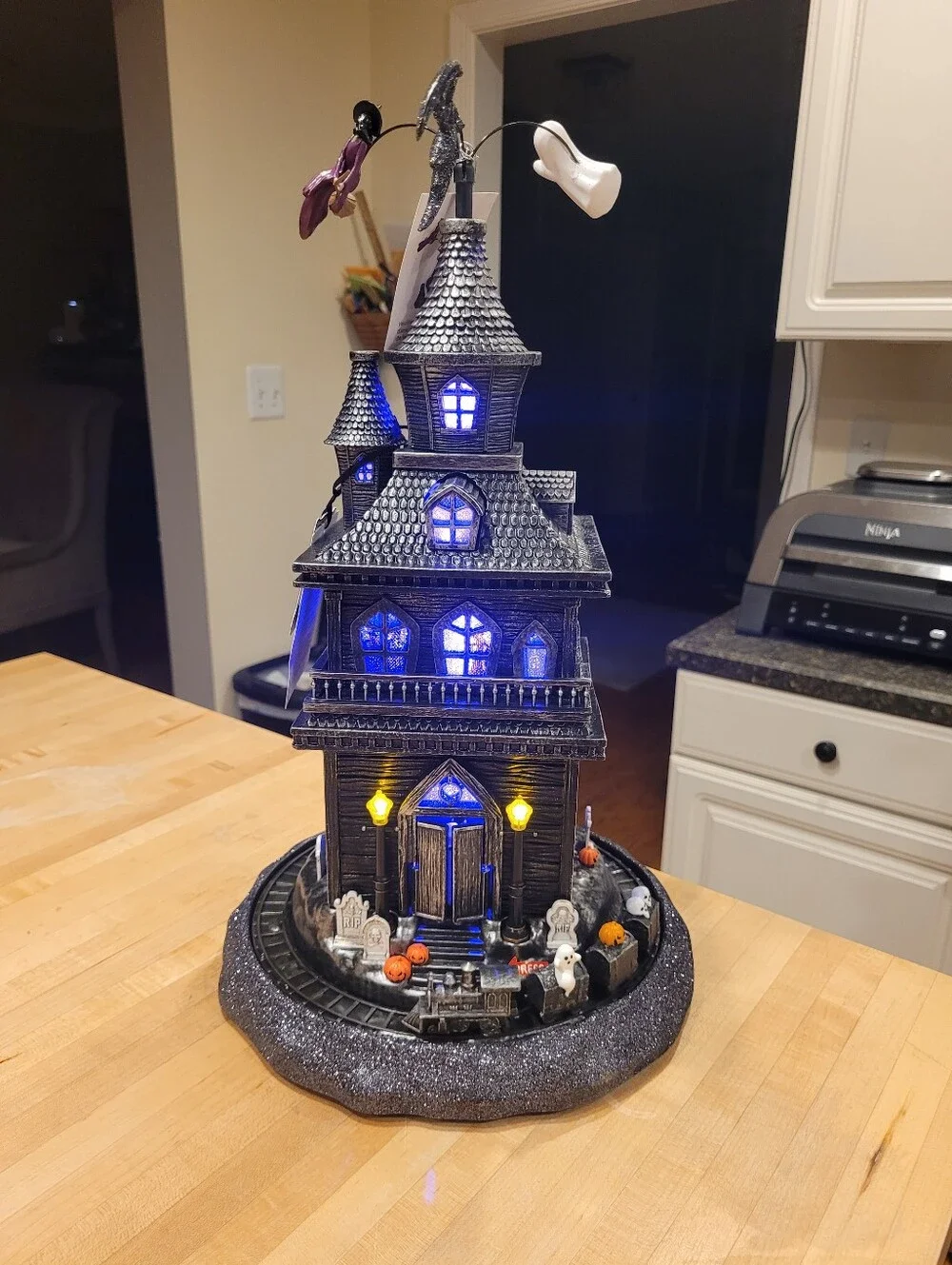 NEW Well Dressed Home Haunted Victorian Halloween Light-Up House Black & Silver